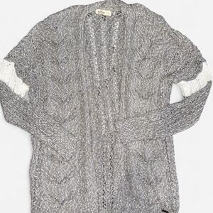 Hollister Grey and White Cardigan
